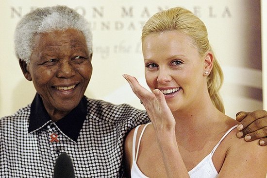 Шарлиз Терон и Нельсон Мандела