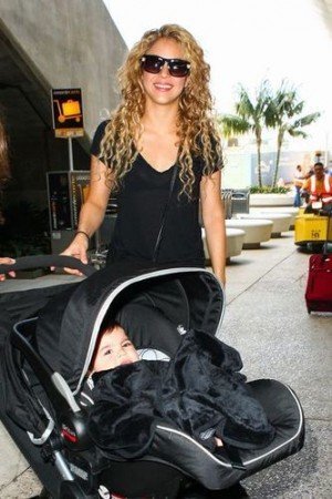 Shakira and Milan make a happy landing at LAX