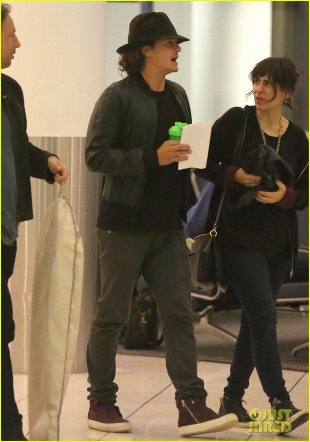 Exclusive... Orlando Bloom & Selena Gomez Depart From LAX At The Same Time