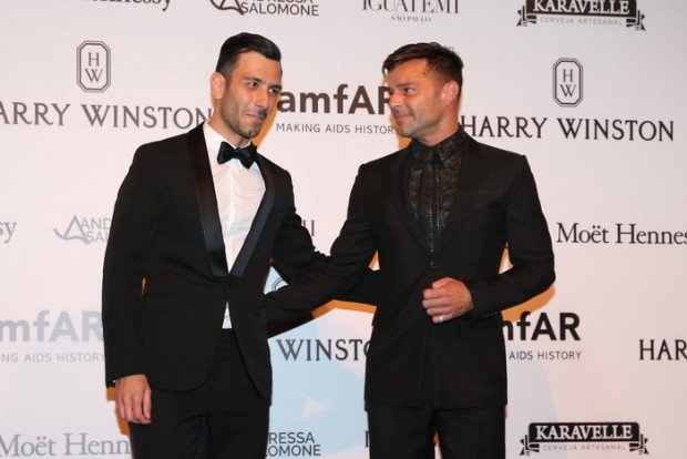 The elegant pair were seen arriving for the charity gala's red carpet holding hands. Pictured: Ricky Martin and Jwan Yosef Ref: SPL1265512  160416   Picture by: Leo Marinho / Splash News Splash News and Pictures Los Angeles:	310-821-2666 New York:	212-619-2666 London:	870-934-2666 photodesk@splashnews.com 