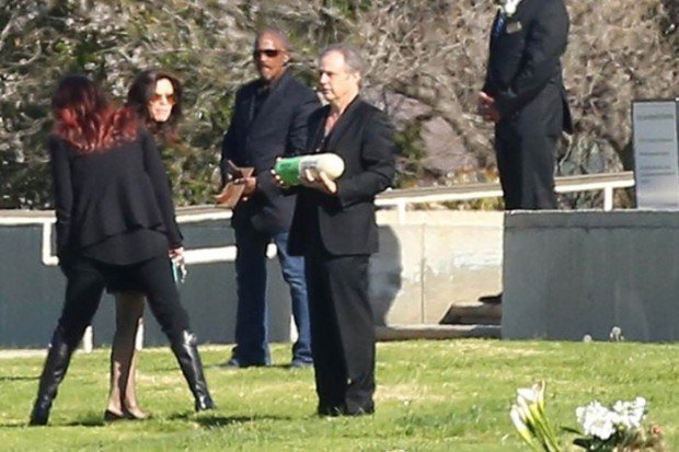 Todd Fisher with Carrie Fisher`s Ashes at Forest Lawn Cemetery