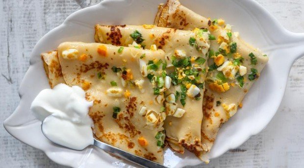 Блины с припеком из бекона