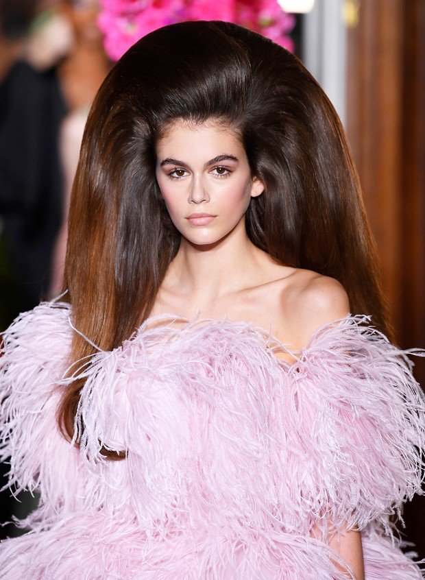 Mandatory Credit: Photo by WWD/REX/Shutterstock (9731965f) Kaia Gerber on the catwalk Valentino show, Runway, Fall Winter 2018, Haute Couture Fashion Week, Paris, France - 04 Jul 2018