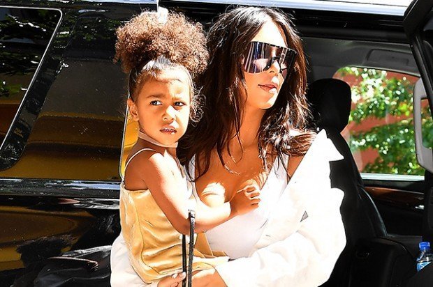 Kim Kardashian and North West seen entering Cipriani in New York City