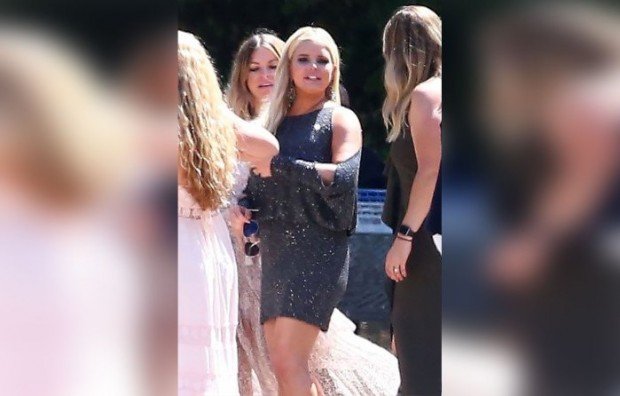 *EXCLUSIVE* Jessica Simpson attends Ross Naess' boho style wedding to Kimberly Ryan