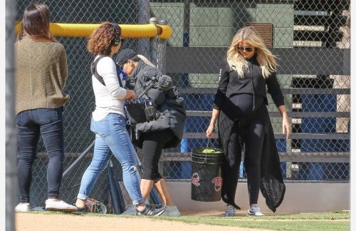 *EXCLUSIVE* The Kardashian girls try their hand at softball!