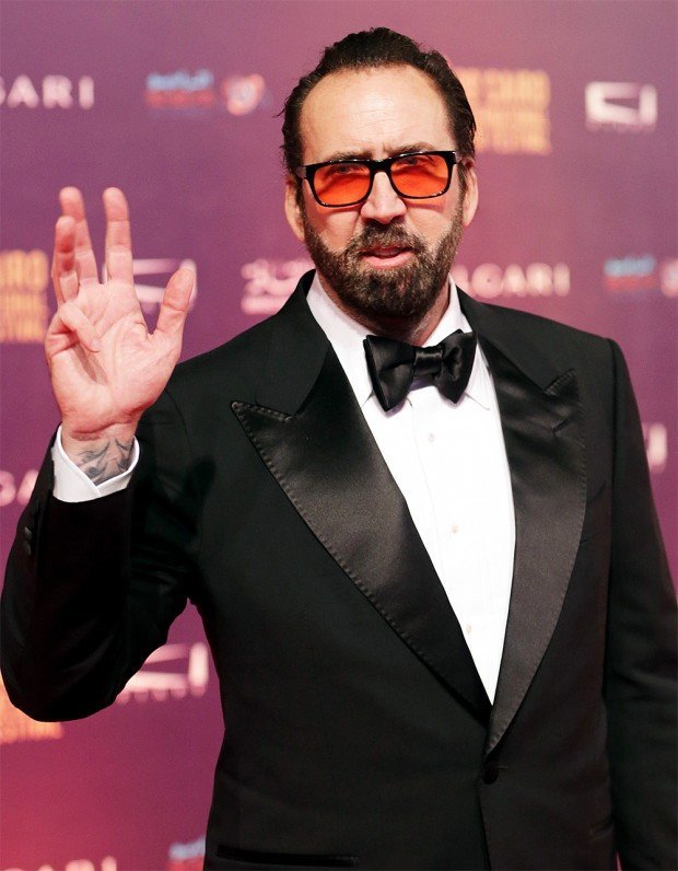 Mandatory Credit: Photo by Khaled Elfiqi/EPA-EFE/REX/Shutterstock (9252864i) Nicolas Cage Closing Ceremony - 39th Cairo Film Festival, Egypt - 30 Nov 2017 US actor Nicolas Cage arrives on the red carpet to attend the closing ceremony of the 39th Cairo International Film Festival (CIFF), in Cairo, Egypt, 30 November 2017. 