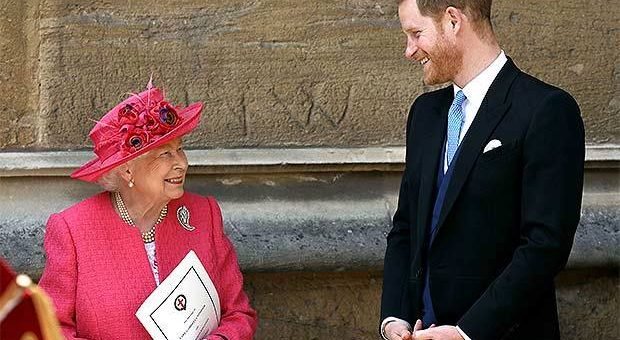принц Гарри, королева Елизавета