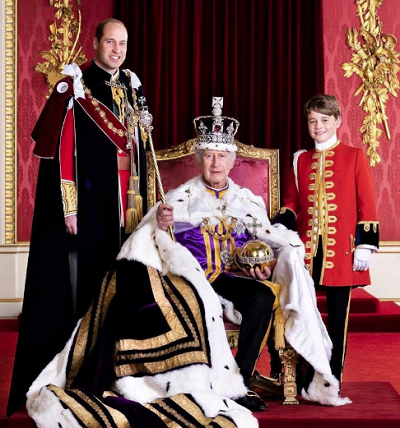 Король Карл, принц Уильям, принц Джордж